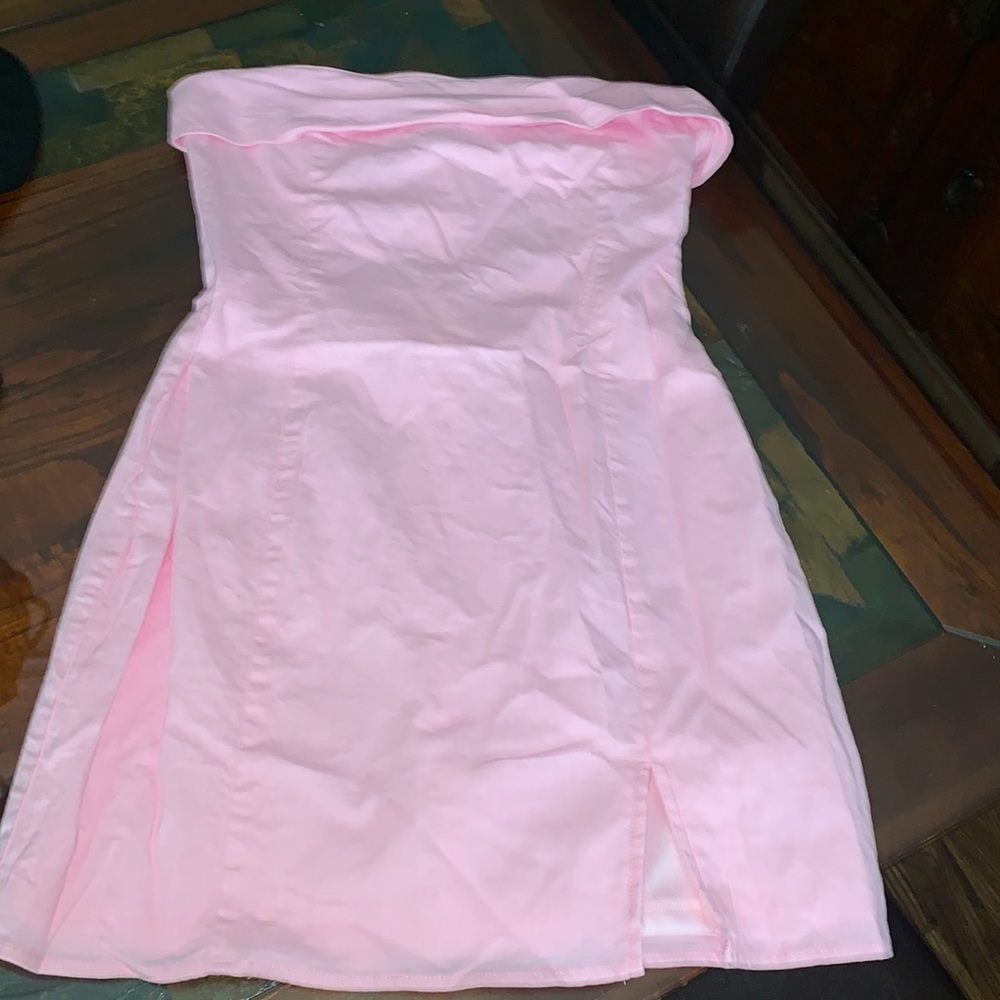 Worn once. Pink strapless